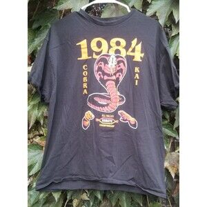 The Karate Kid 1984 Cobra Kai All Valley Karate Championship Black T-Shirt Sz XL